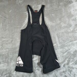 Vintage Nike ACG Cycling Bib Shorts Mens Small Black Swoosh Dri Fit Bike Racing